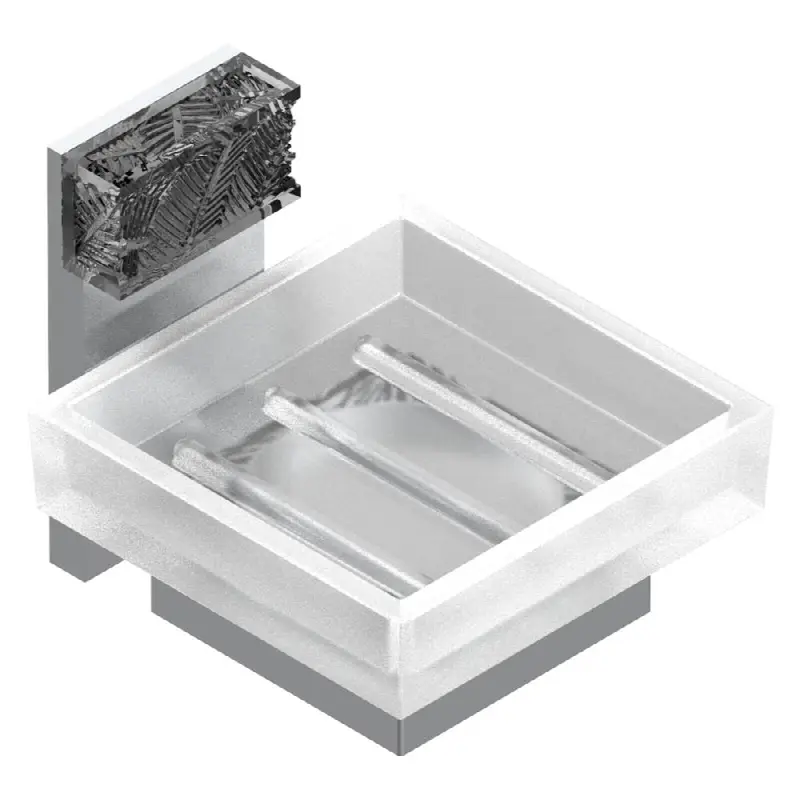 Glass soap dish, wall mounted