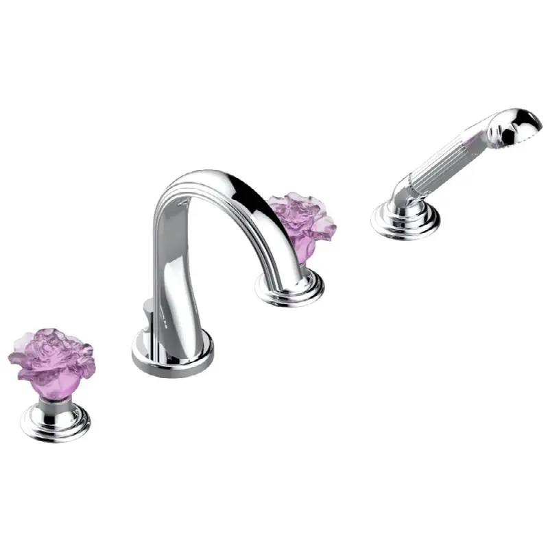 Roman tub set with divertor spout and handshower, 3/4" valves