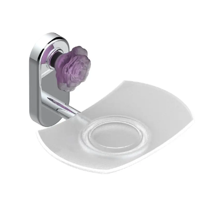 Glass soap dish, wall mounted