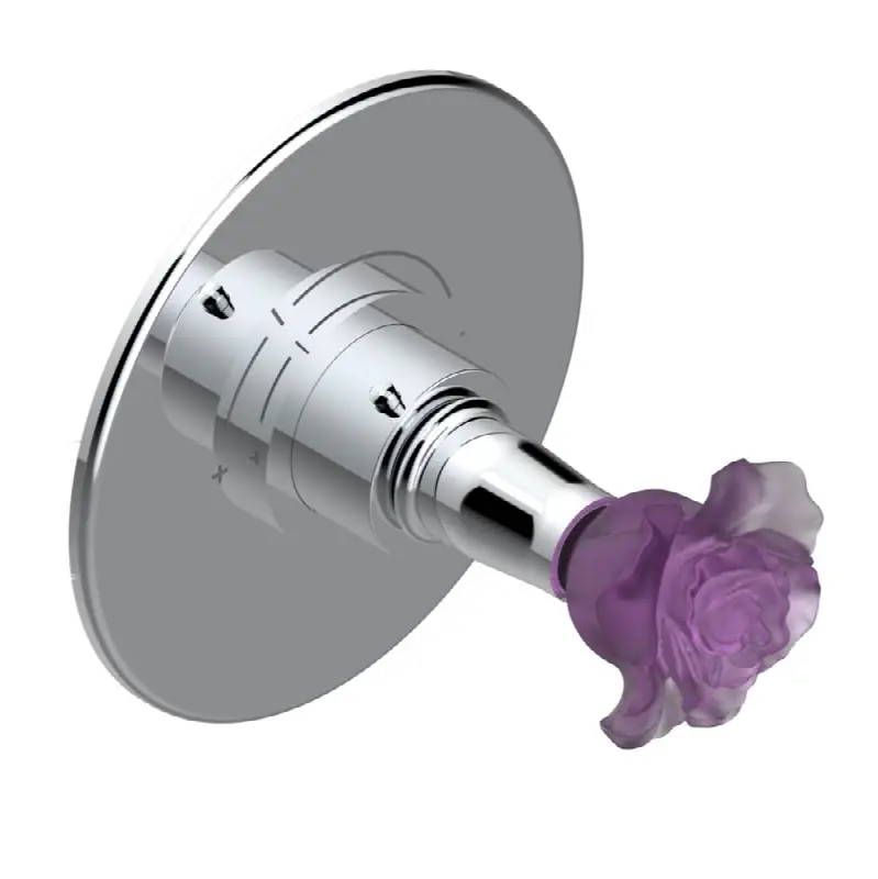 Trim for THG thermostatic valve, rough part supplied with fixing box ref. 5 200AE/US - Round plate model