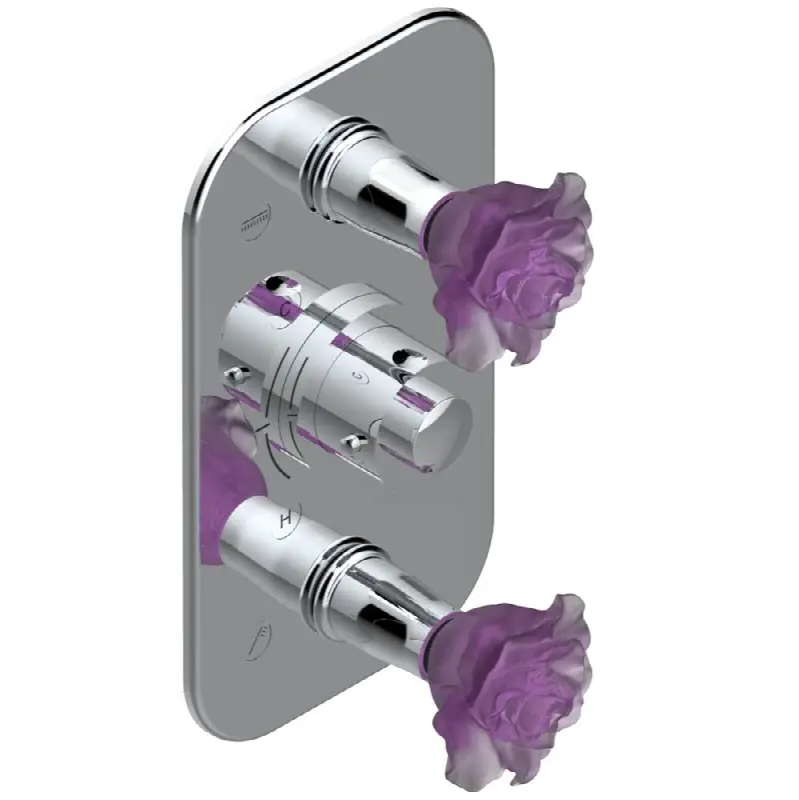 Trim for THG thermostatic valve 2 volume controls, rough part supplied with fixing box ref. 5 400AE/US