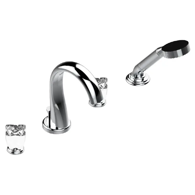 Roman tub set with divertor spout and handshower, 3/4" valves