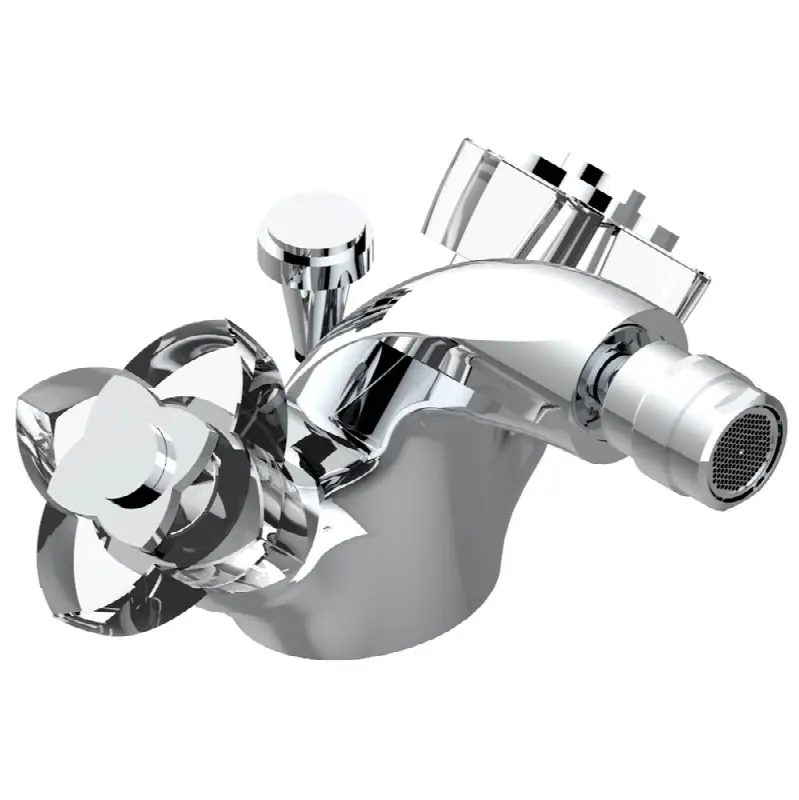 Single hole bidet faucet with drain