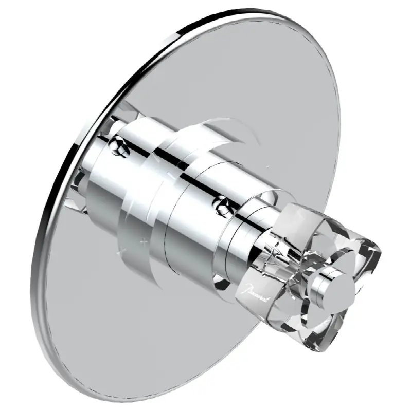 Trim for THG thermostatic valve, rough part supplied with fixing box ref. 5 200AE/US - Round plate model