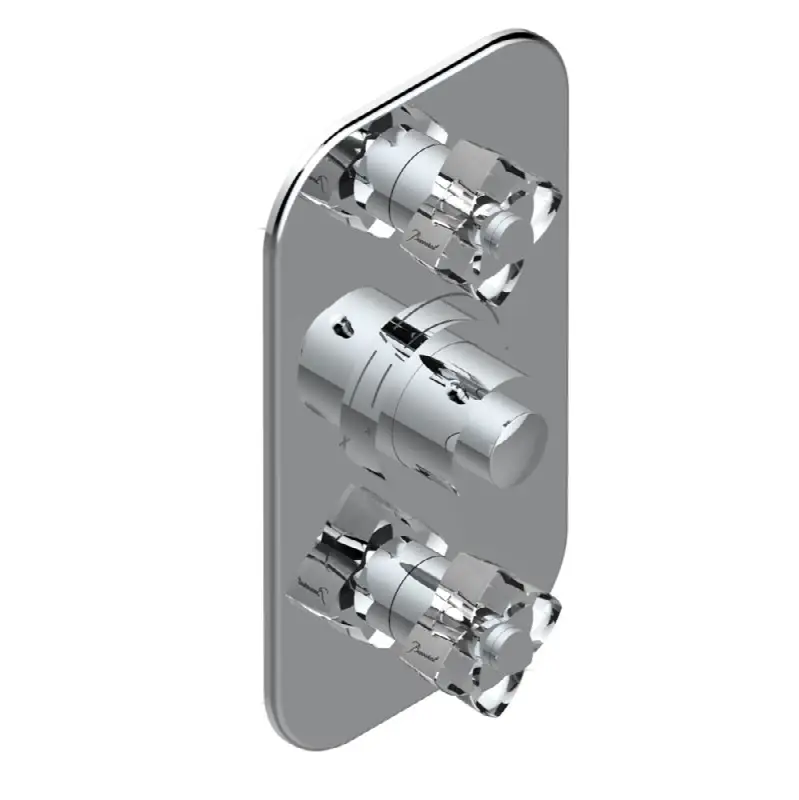 Trim for THG thermostatic valve 2 volume controls, rough part supplied with fixing box ref. 5 400AE/US