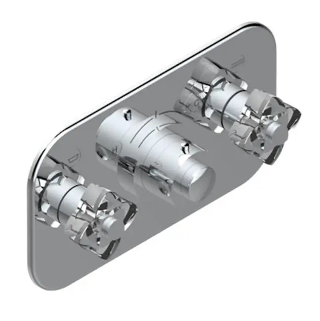 Trim For Thg Thermostat With 2 Valves Ref. 5 401ahm/us Rough Part Supplied With Fixing Box, Item To Be Installed Horizontal