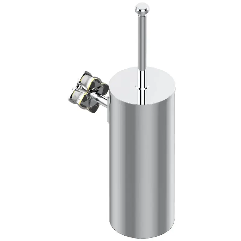 Metal toilet brush holder with brush with cover wall mounted