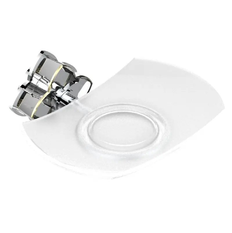 Glass soap dish, wall mounted