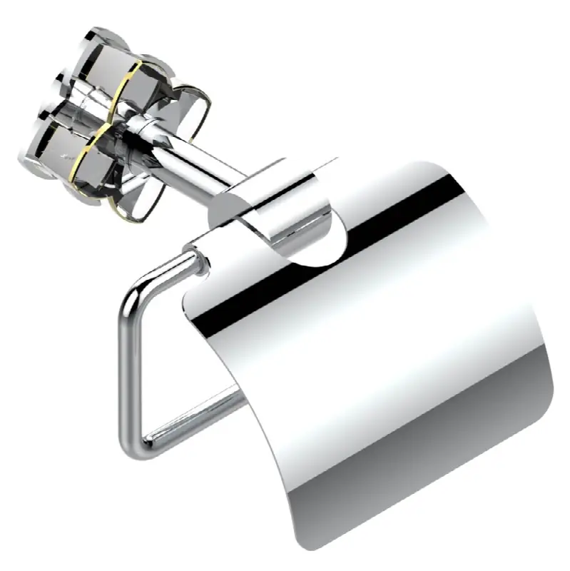 Toilet paper holder, single mount with cover