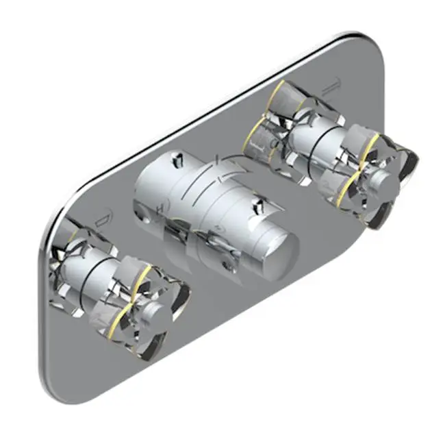 Trim For Thg Thermostat With 2 Valves Ref. 5 401ahm/us Rough Part Supplied With Fixing Box, Item To Be Installed Horizontal