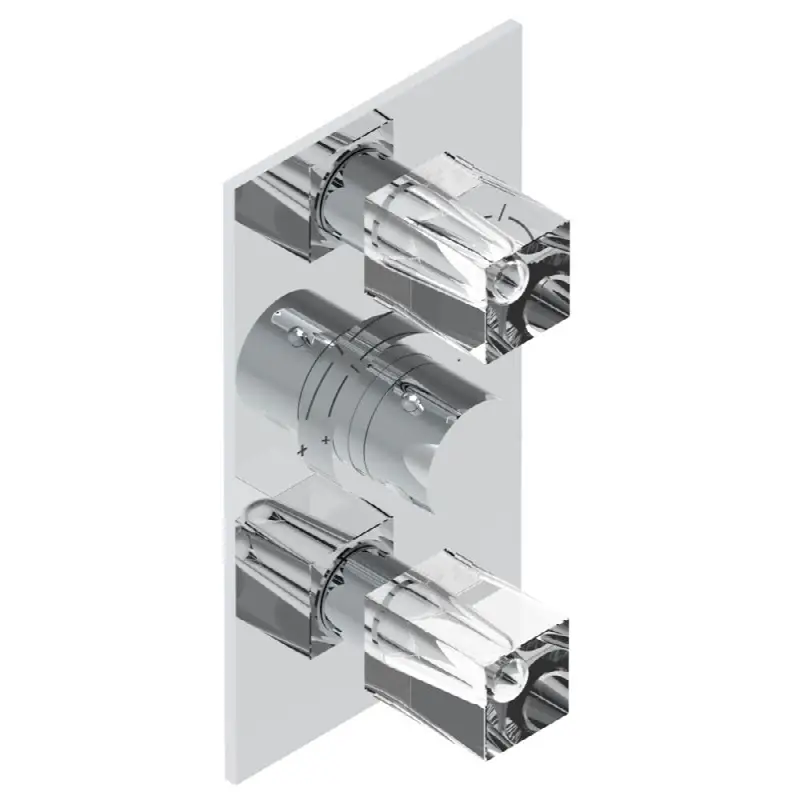 Trim for THG thermostatic valve 2 volume controls, rough part supplied with fixing box ref. 5 400AE/US
