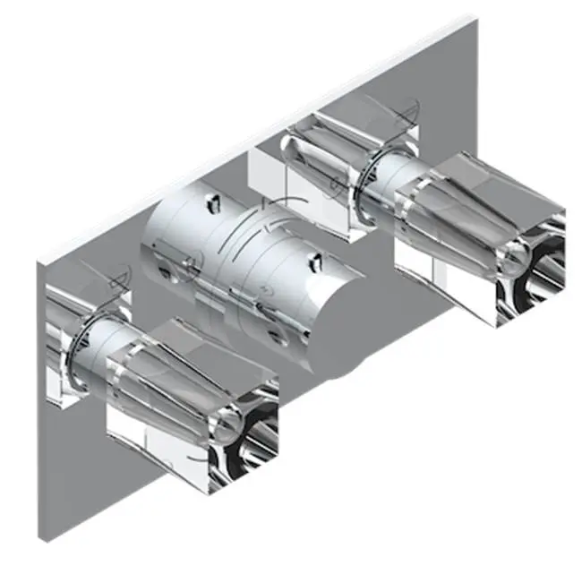 Trim For Thg Thermostat With 2 Valves Ref. 5 401ahm/us Rough Part Supplied With Fixing Box, Item To Be Installed Horizontal