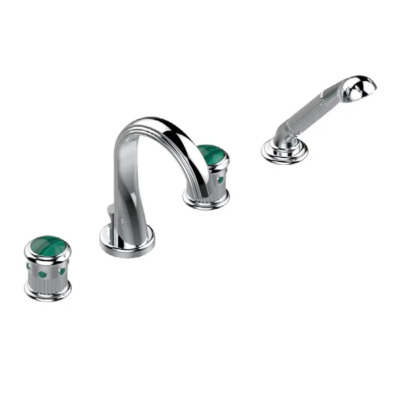 Roman tub set with divertor spout and handshower, 3/4" valves