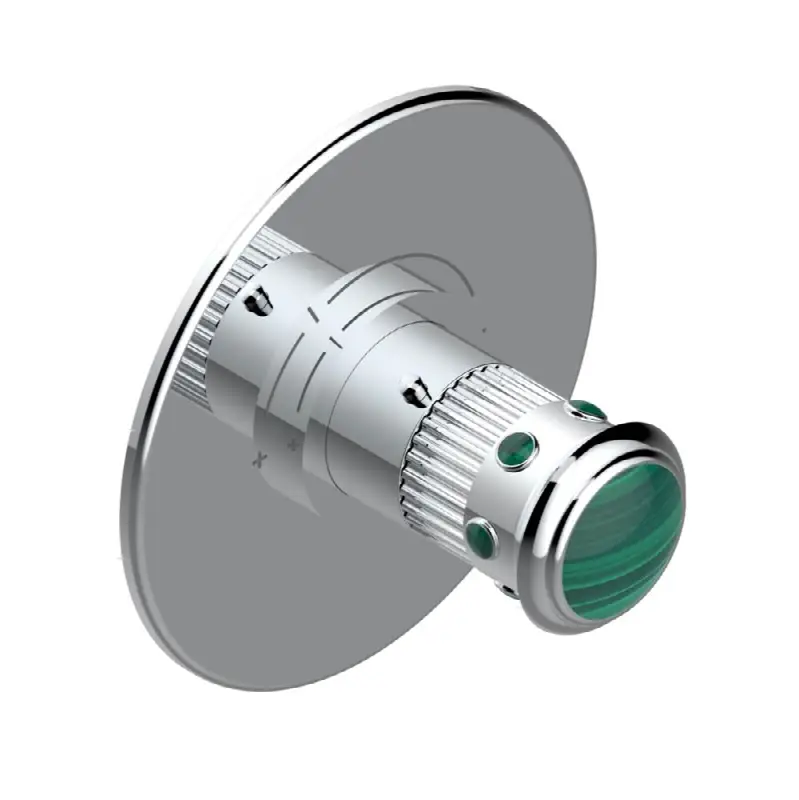 Trim for THG thermostatic valve, rough part supplied with fixing box ref. 5 200AE/US - Round plate model