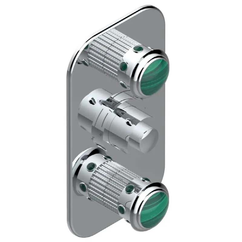 Trim for THG thermostatic valve 2 volume controls, rough part supplied with fixing box ref. 5 400AE/US