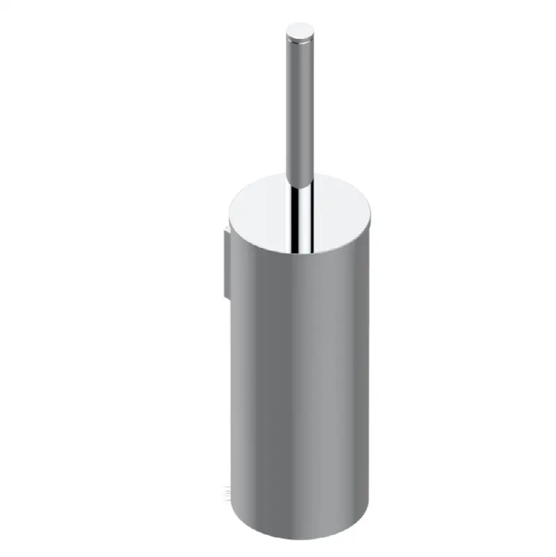 Metal toilet brush holder with brush with cover wall mounted