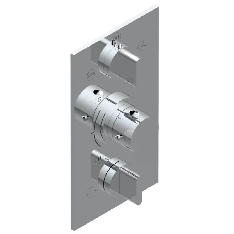 Trim for THG thermostat 3 functions, with one off function and 2 outlets - rough part supplied with fixing box ref. .5 540AE/US