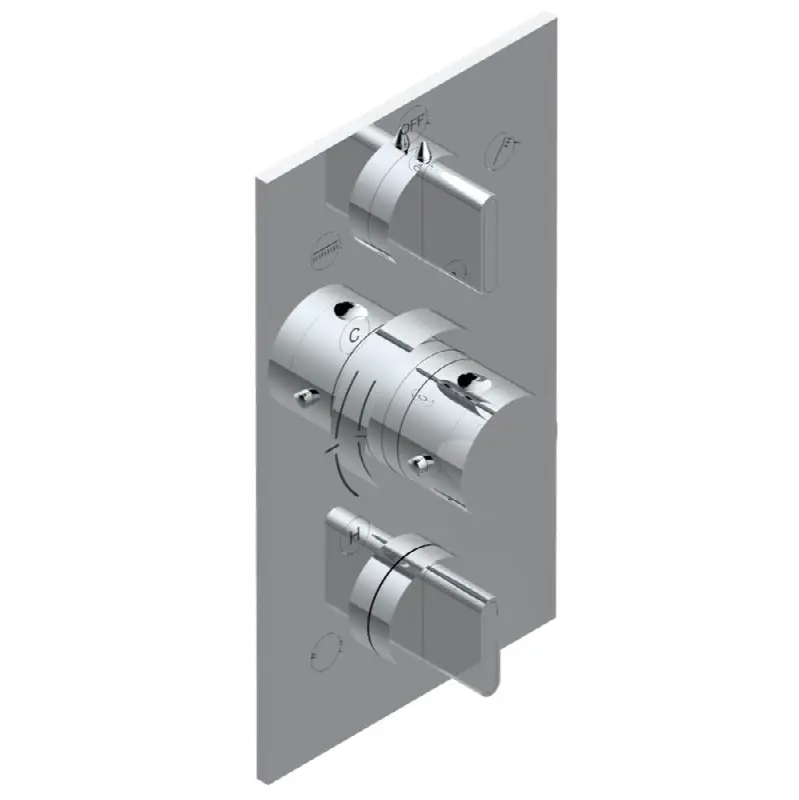 Trim for THG thermostat 3 functions, with one off function and 2 outlets - rough part supplied with fixing box ref. .5 540AE/US