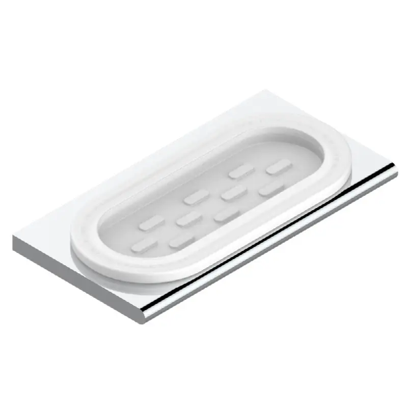 Glass soap dish, wall mounted
