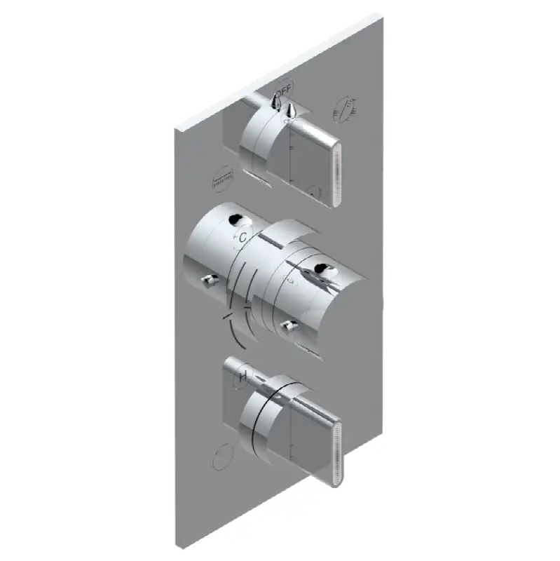 Trim for THG thermostat 3 functions, with one off function and 2 outlets - rough part supplied with fixing box ref. .5 540AE/US