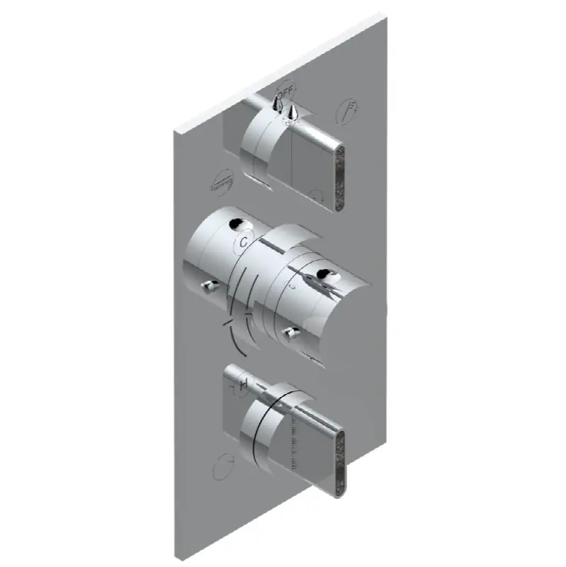 Trim for THG thermostat 3 functions, with one off function and 2 outlets - rough part supplied with fixing box ref. .5 540AE/US
