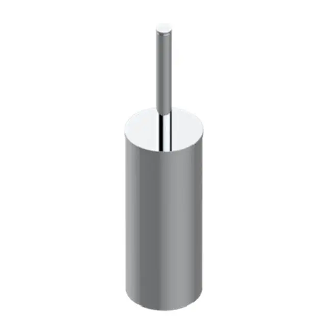 Metal toilet brush holder with brush with cover floor mounted