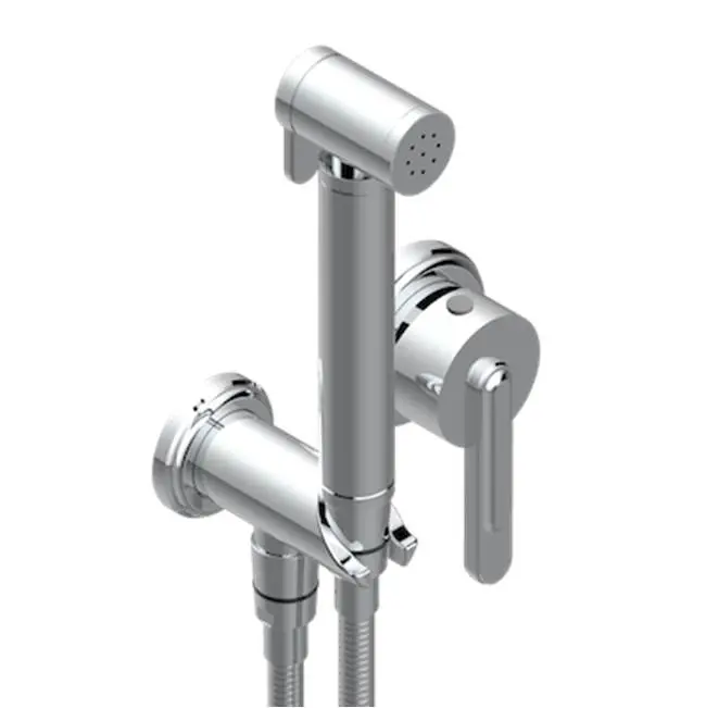 Trim Only For WC Douche Includes Trigger Spray, Wall Mounted Single Lever Mixer, Reinforced Hose, Wall Outlet With Integrated Elbow And Safety Stopper