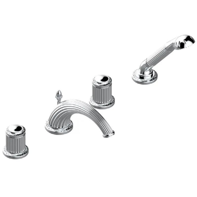 Roman tub set with divertor spout and handshower, 3/4" valves