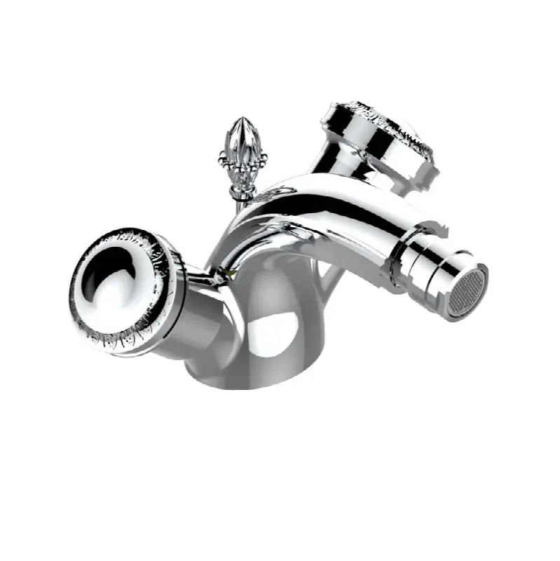 Single hole bidet faucet with drain
