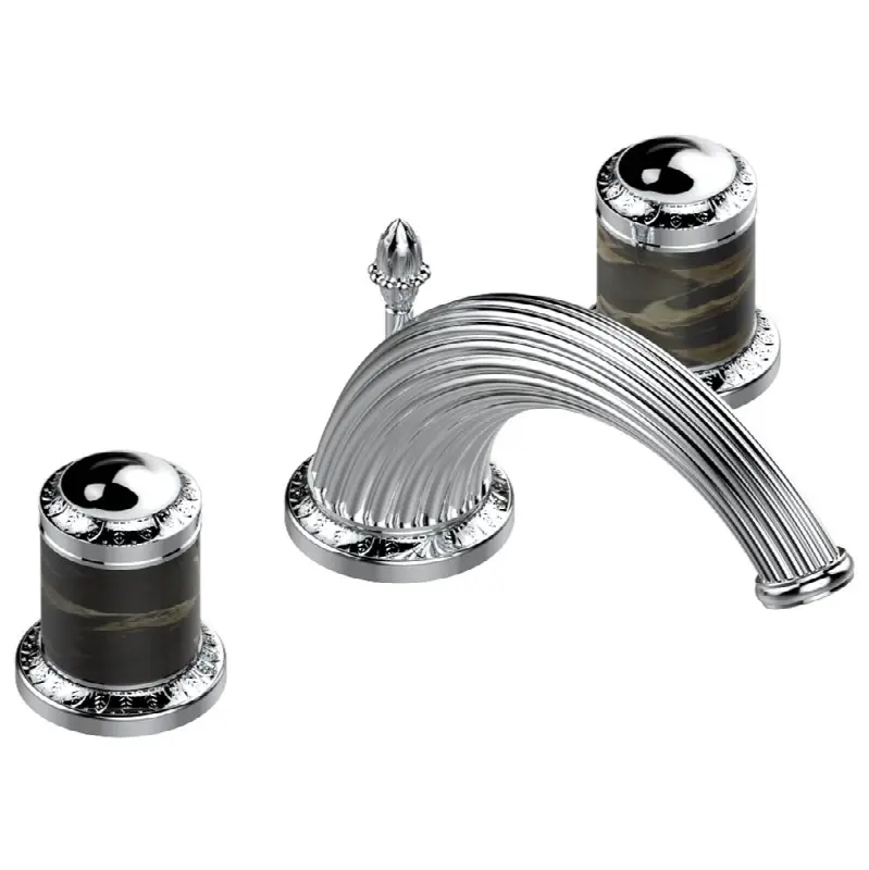 Widespread lavatory set with drain