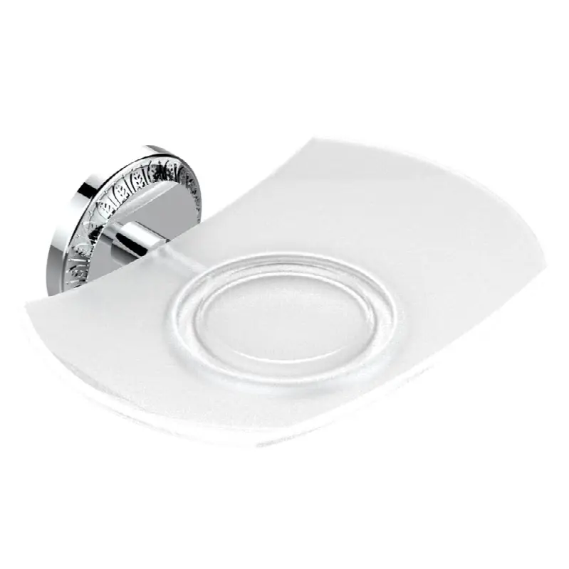 Glass soap dish, wall mounted
