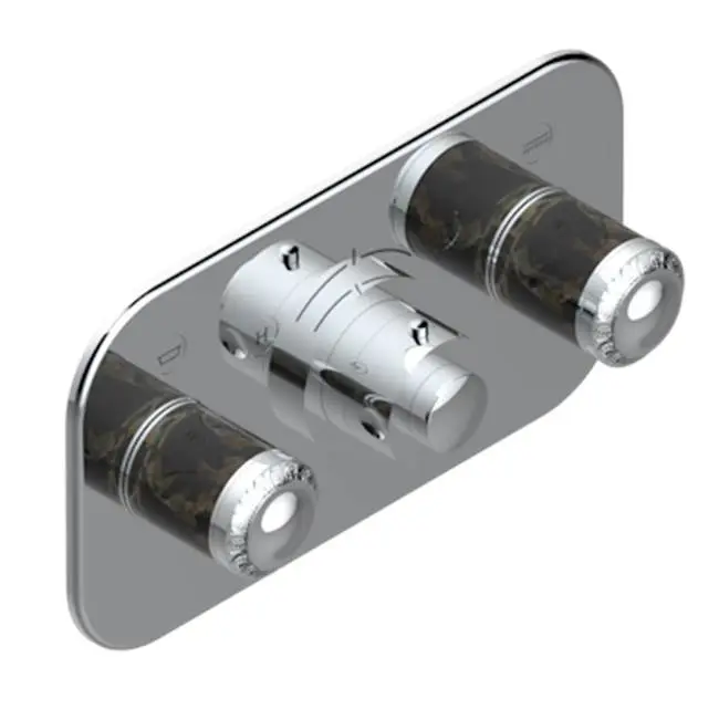 Trim For Thg Thermostat With 2 Valves Ref. 5 401ahm/us Rough Part Supplied With Fixing Box, Item To Be Installed Horizontal