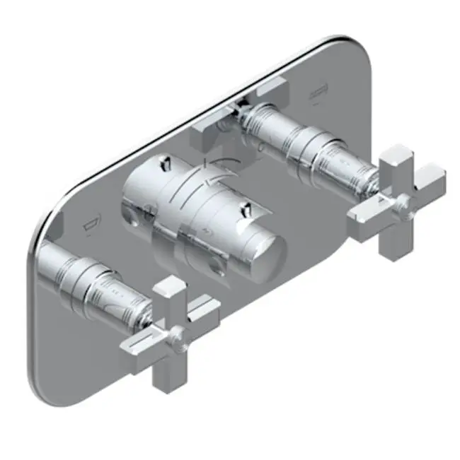Trim For Thg Thermostat With 2 Valves Ref. 5 401ahm/us Rough Part Supplied With Fixing Box, Item To Be Installed Horizontal