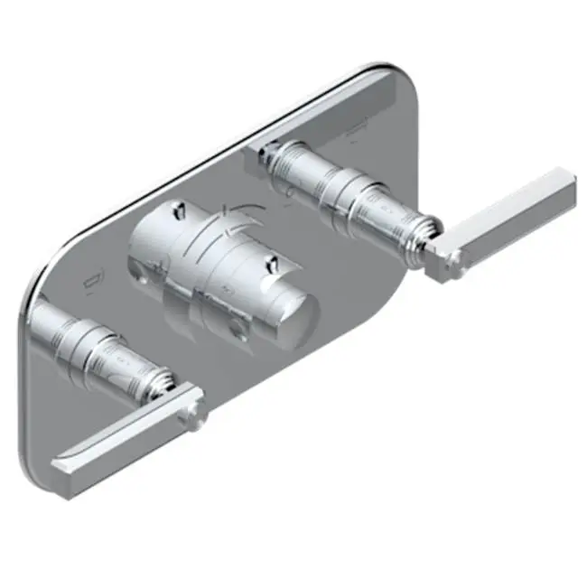 Trim For Thg Thermostat With 2 Valves Ref. 5 401ahm/us Rough Part Supplied With Fixing Box, Item To Be Installed Horizontal