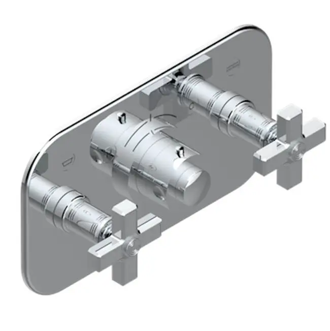 Trim For Thg Thermostat With 2 Valves Ref. 5 401ahm/us Rough Part Supplied With Fixing Box, Item To Be Installed Horizontal