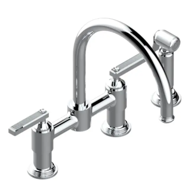 Two Hole Bridge Kitchen Faucet With Side Spray