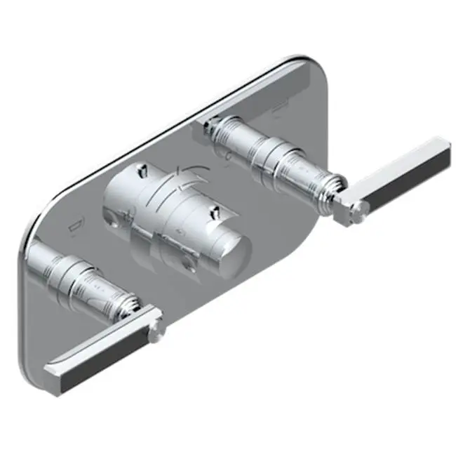 Trim For Thg Thermostat With 2 Valves Ref. 5 401ahm/us Rough Part Supplied With Fixing Box, Item To Be Installed Horizontal