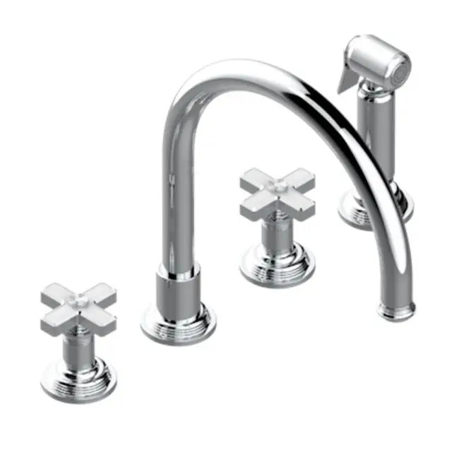 Three Hole Kitchen Faucet With Side Spray