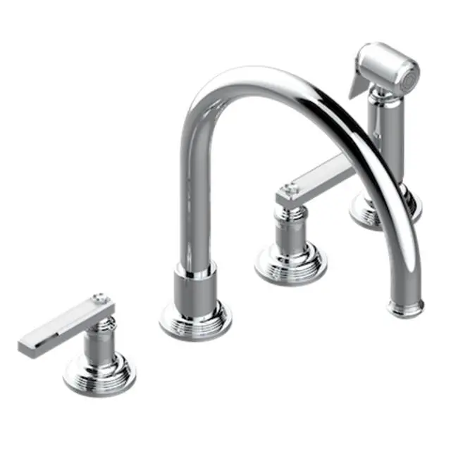 Three Hole Kitchen Faucet With Side Spray