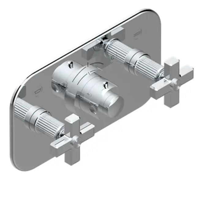 Trim For Thg Thermostat With 2 Valves Ref. 5 401ahm/us Rough Part Supplied With Fixing Box, Item To Be Installed Horizontal