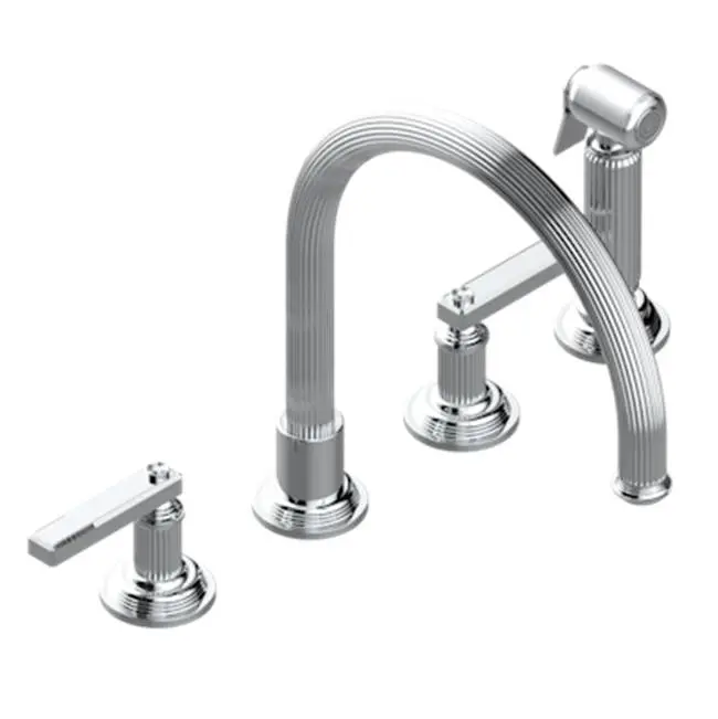 Three Hole Kitchen Faucet With Side Spray