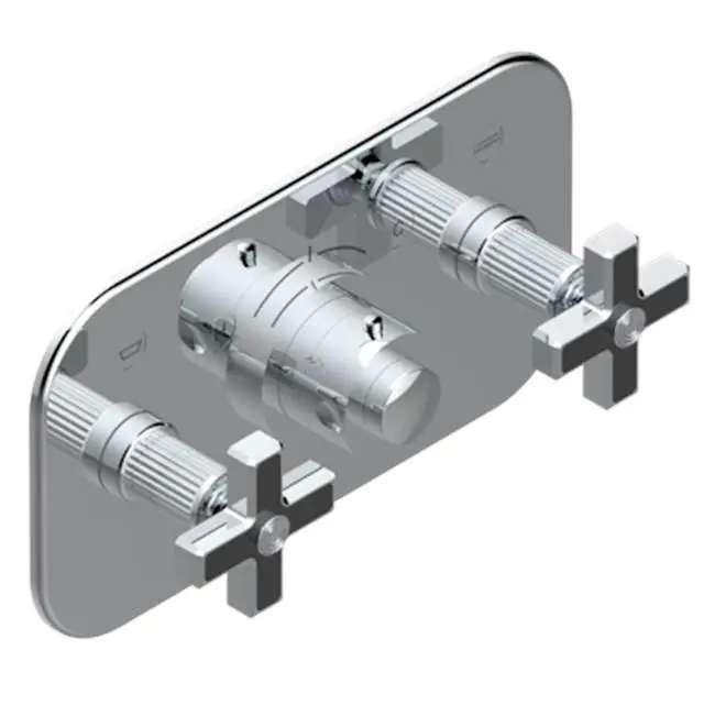 Trim For Thg Thermostat With 2 Valves Ref. 5 401ahm/us Rough Part Supplied With Fixing Box, Item To Be Installed Horizontal