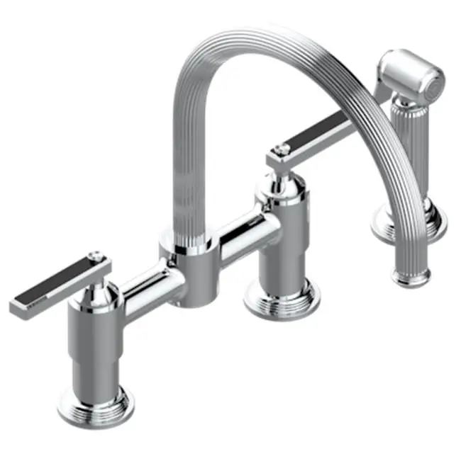 Two Hole Bridge Kitchen Faucet With Side Spray