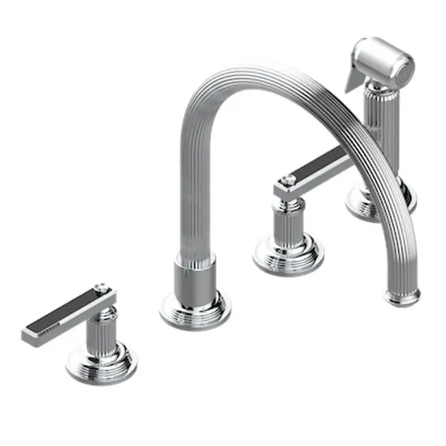 Three Hole Kitchen Faucet With Side Spray