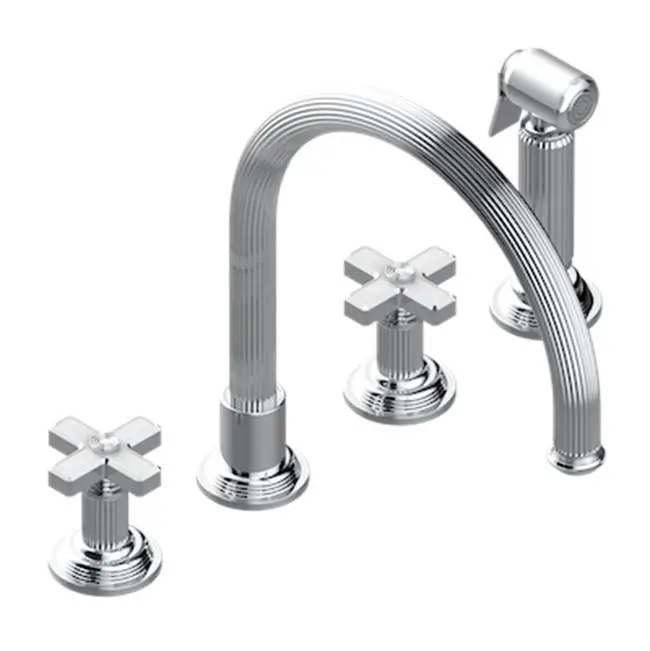 Three Hole Kitchen Faucet With Side Spray