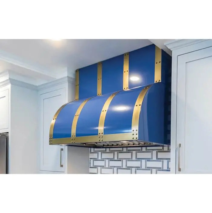 30" Bonanza Wall Hood With Brushed Stainless Strapping And Rivets. 600 CFM Internal Blower Included.