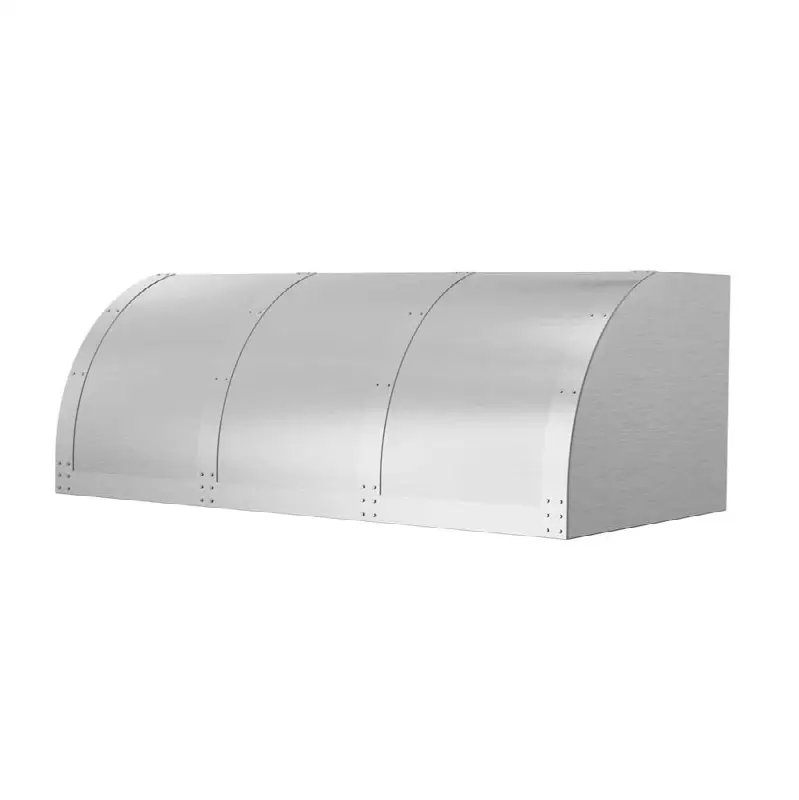 48" Bonanza Wall Hood With Brushed Stainless Strapping And Rivets.