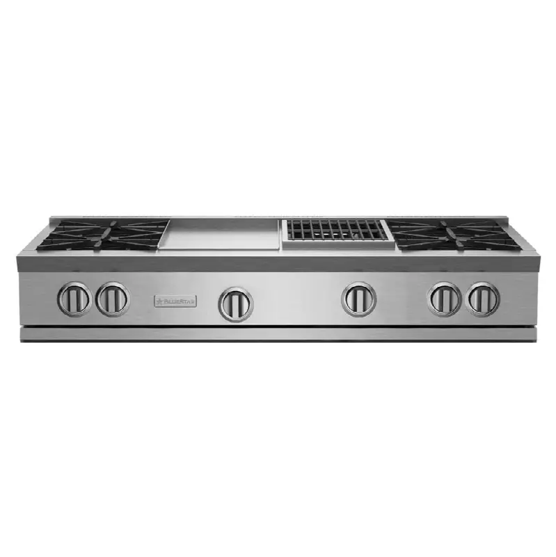 48" Nova (Rnb) Range Top - (4) Burners With 12" Griddle And 12" Charbroiler