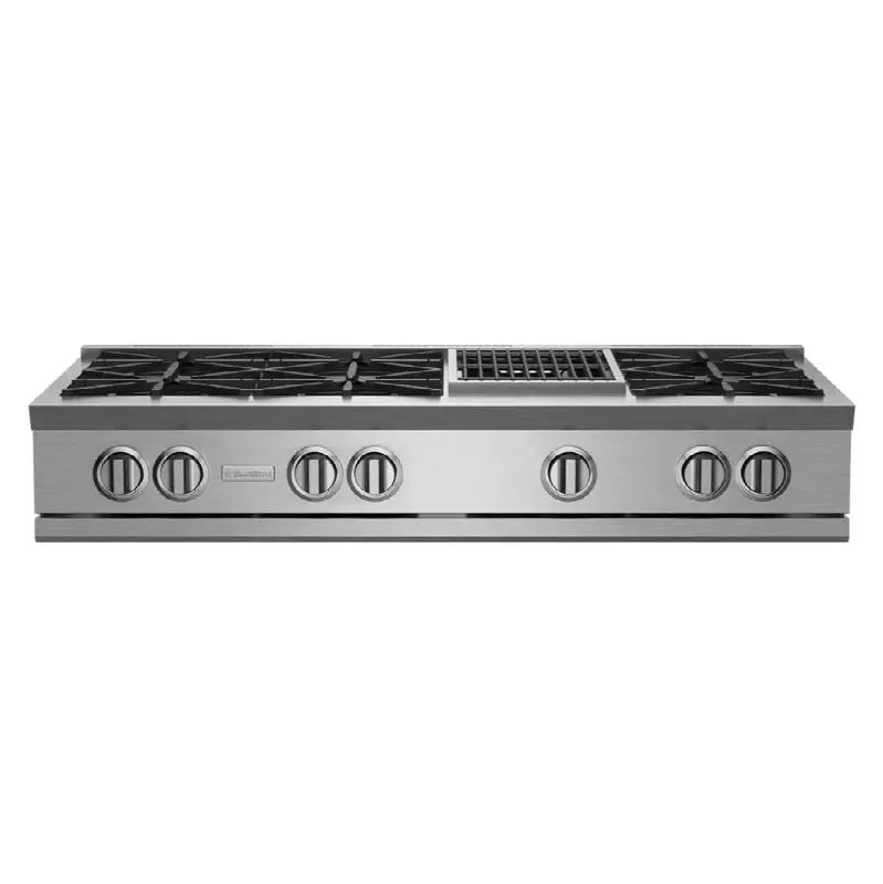 48" Nova (Rnb) Range Top - (6) Burners With 12" Charbroiler