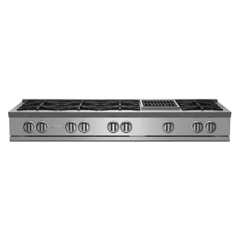60" Nova (Rnb) Range Top - (8) Burners With 12" Charbroiler